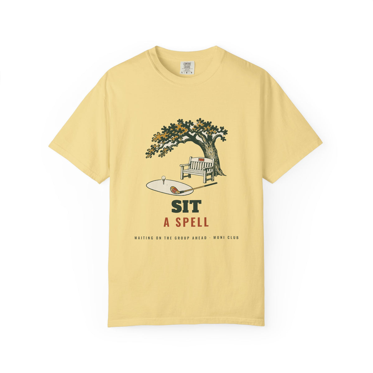 Sit a Spell Tee in Butter, front view