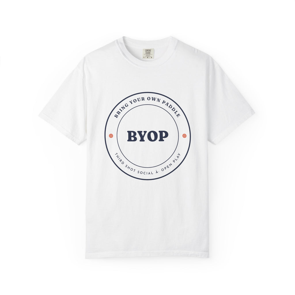 B.Y.O.P. Tee in White, front view