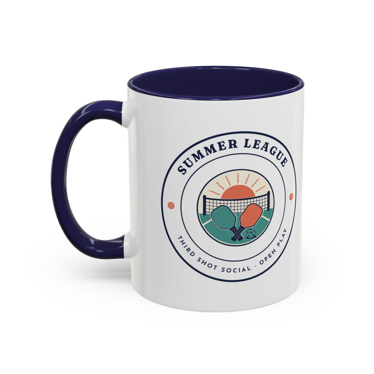 Summer League Mug in Navy, design, handle left