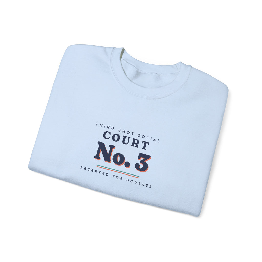 Court No. 3 Crewneck in Light Blue, folded