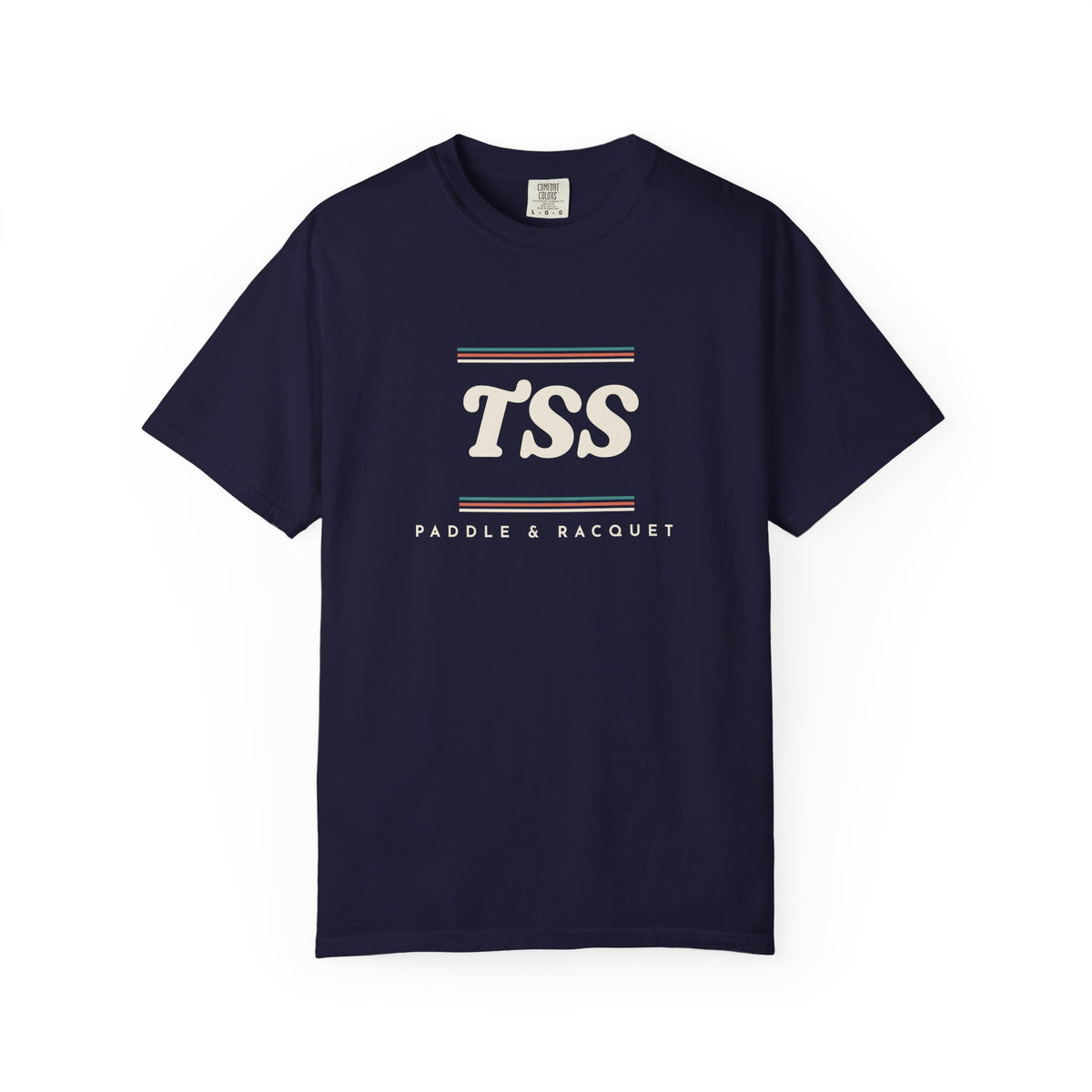 TSS Monogram Tee in True Navy, front view