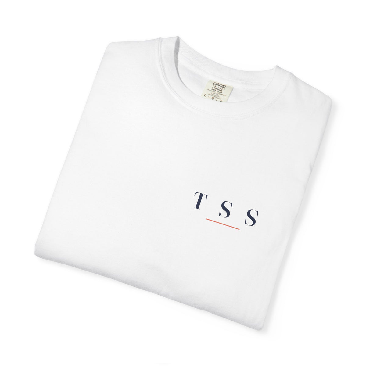 T S S Tee in White, folded