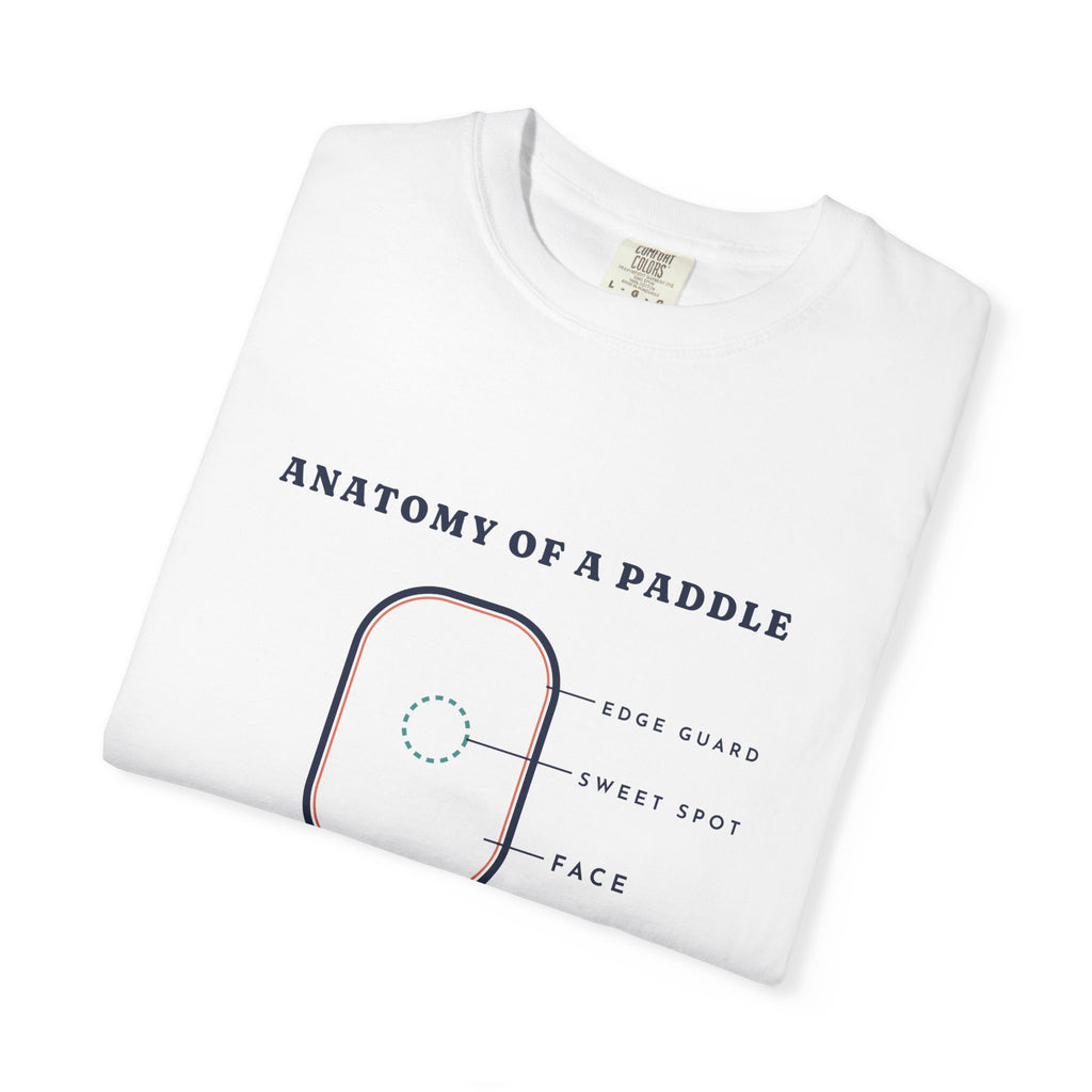Anatomy of a Paddle Tee in White, folded