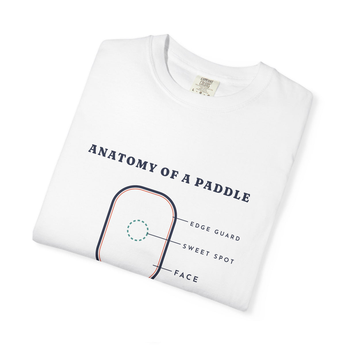 Anatomy of a Paddle Tee in White, folded