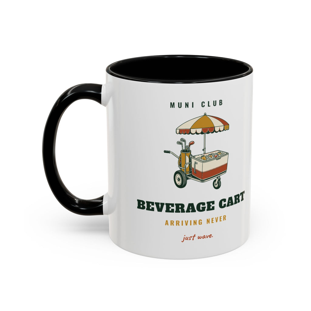 Beverage Cart Mug in Black, design, handle left