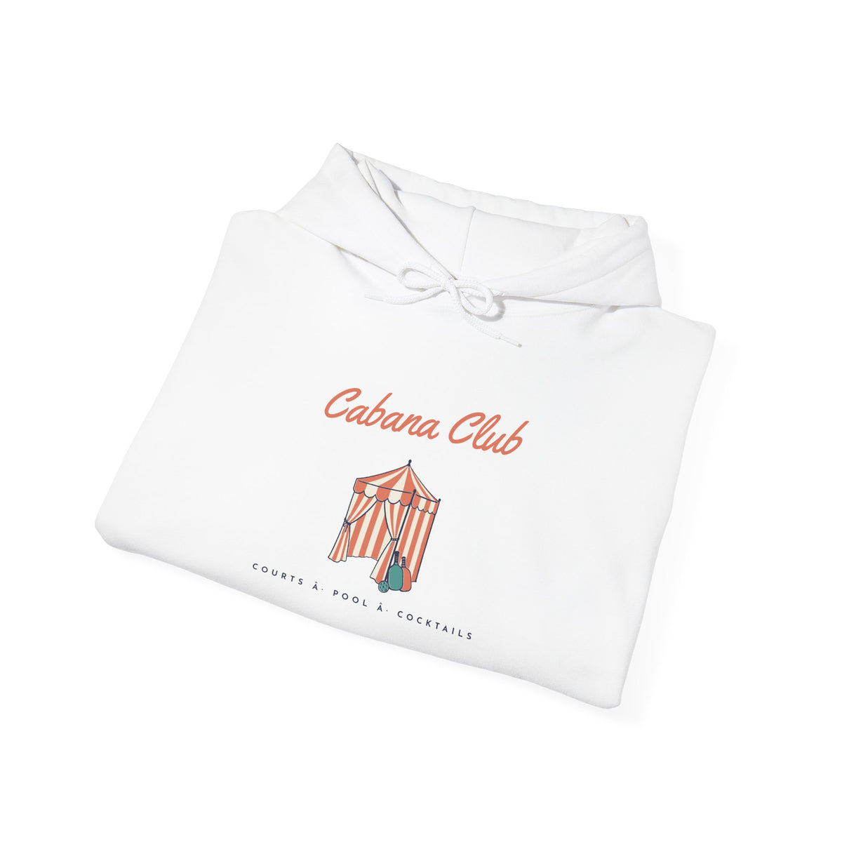 Cabana Club Hoodie in White, folded