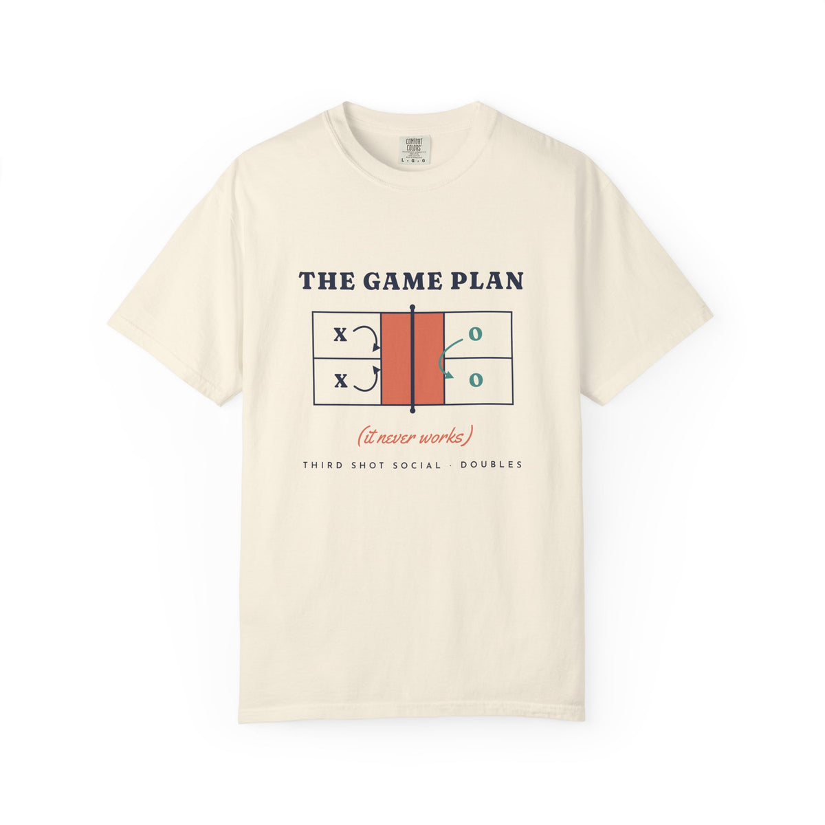 The Game Plan Tee in Ivory, front view