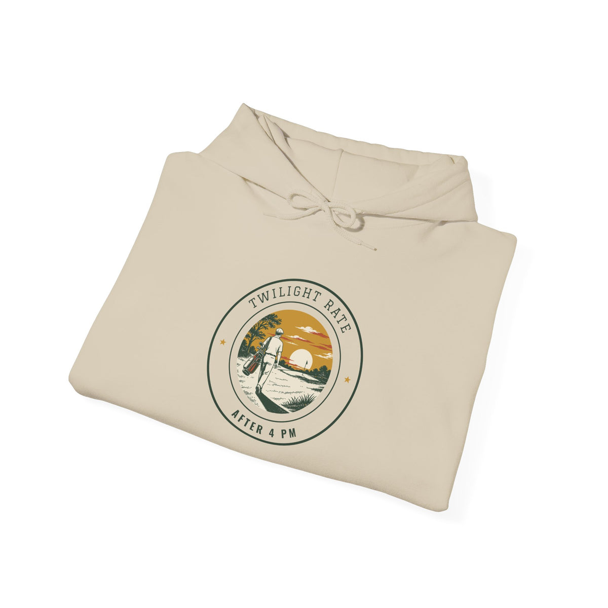 Twilight Rate Hoodie in Sand, folded