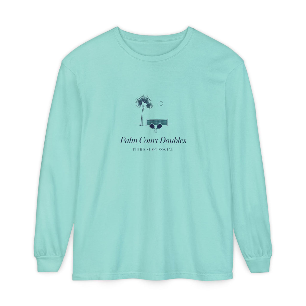 Palm Court Long Sleeve Tee in Chalky Mint, front view