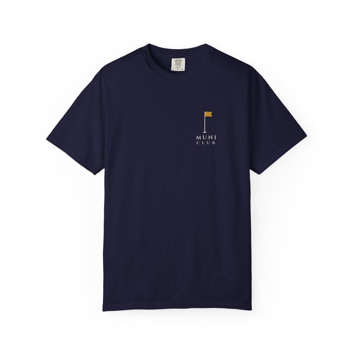Flag Chest Mark Tee in True Navy, front view