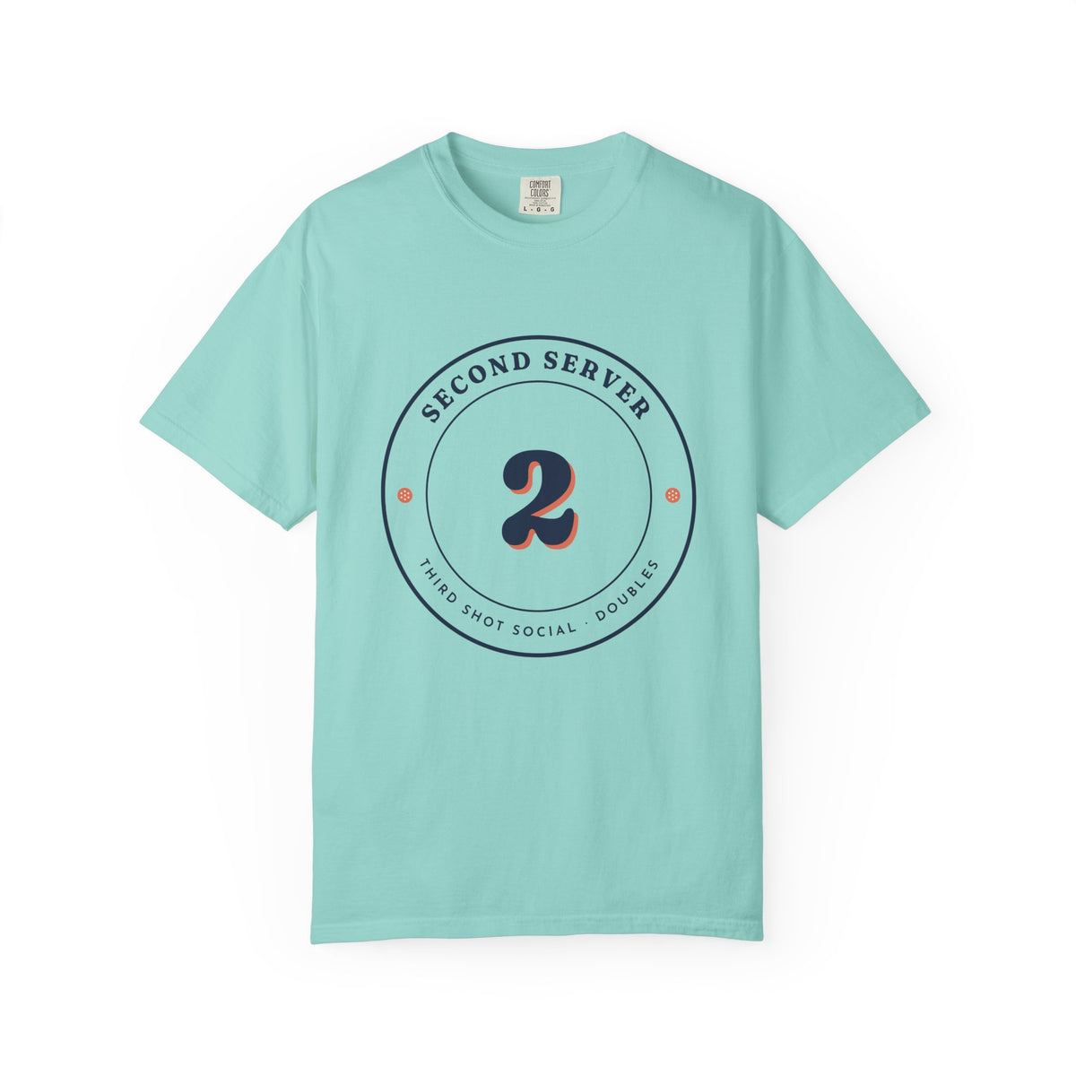 Second Server Tee in Chalky Mint, front view
