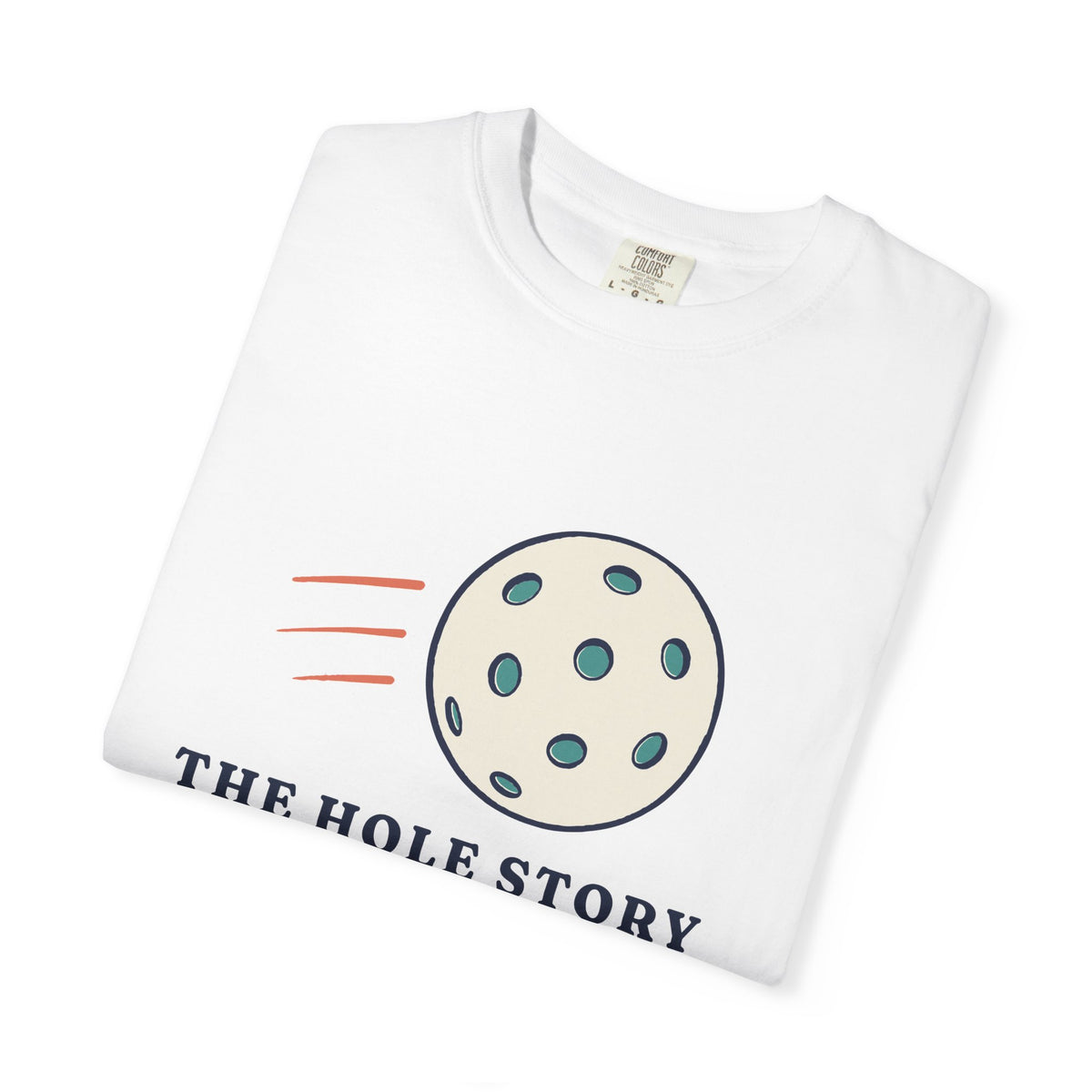 The Hole Story Tee in White, folded