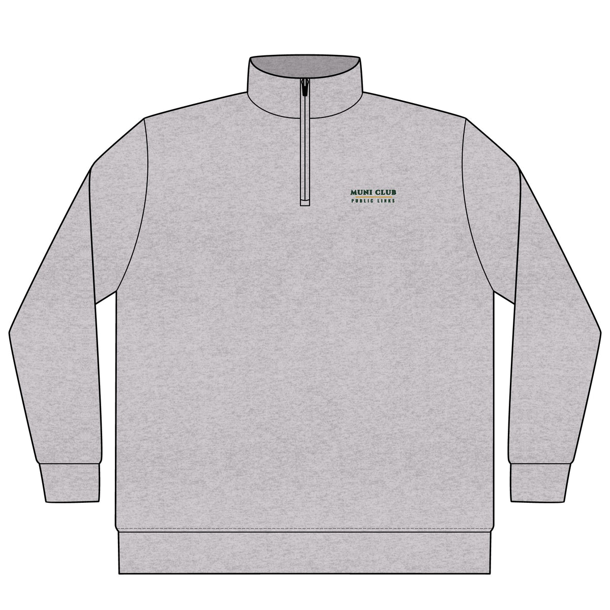 Public Links Quarter-Zip in Grey Heather, front view