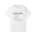 Ladder League Tee in White, front view