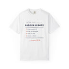 Ladder League Tee in White, front view