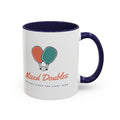 Mixed Doubles Mug in Navy, design, handle right