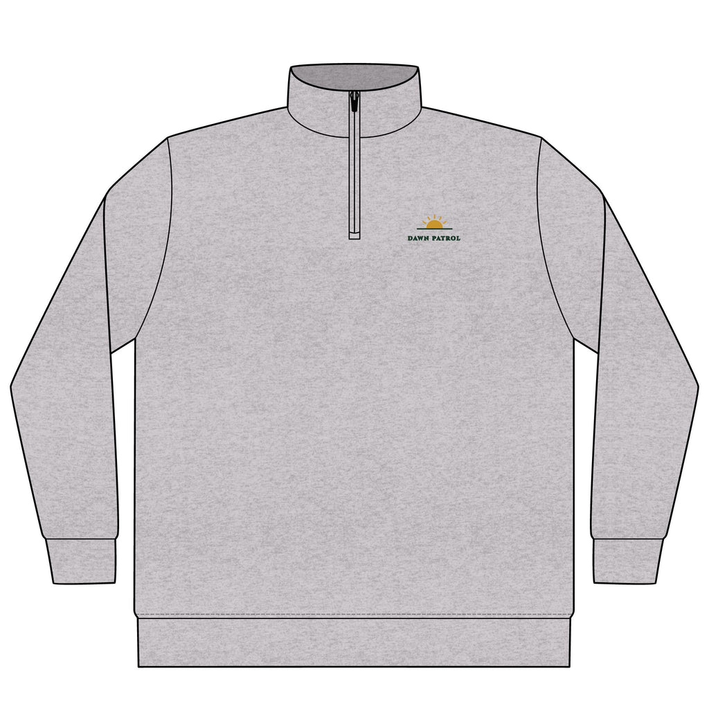 Dawn Patrol Quarter-Zip in Grey Heather, front view