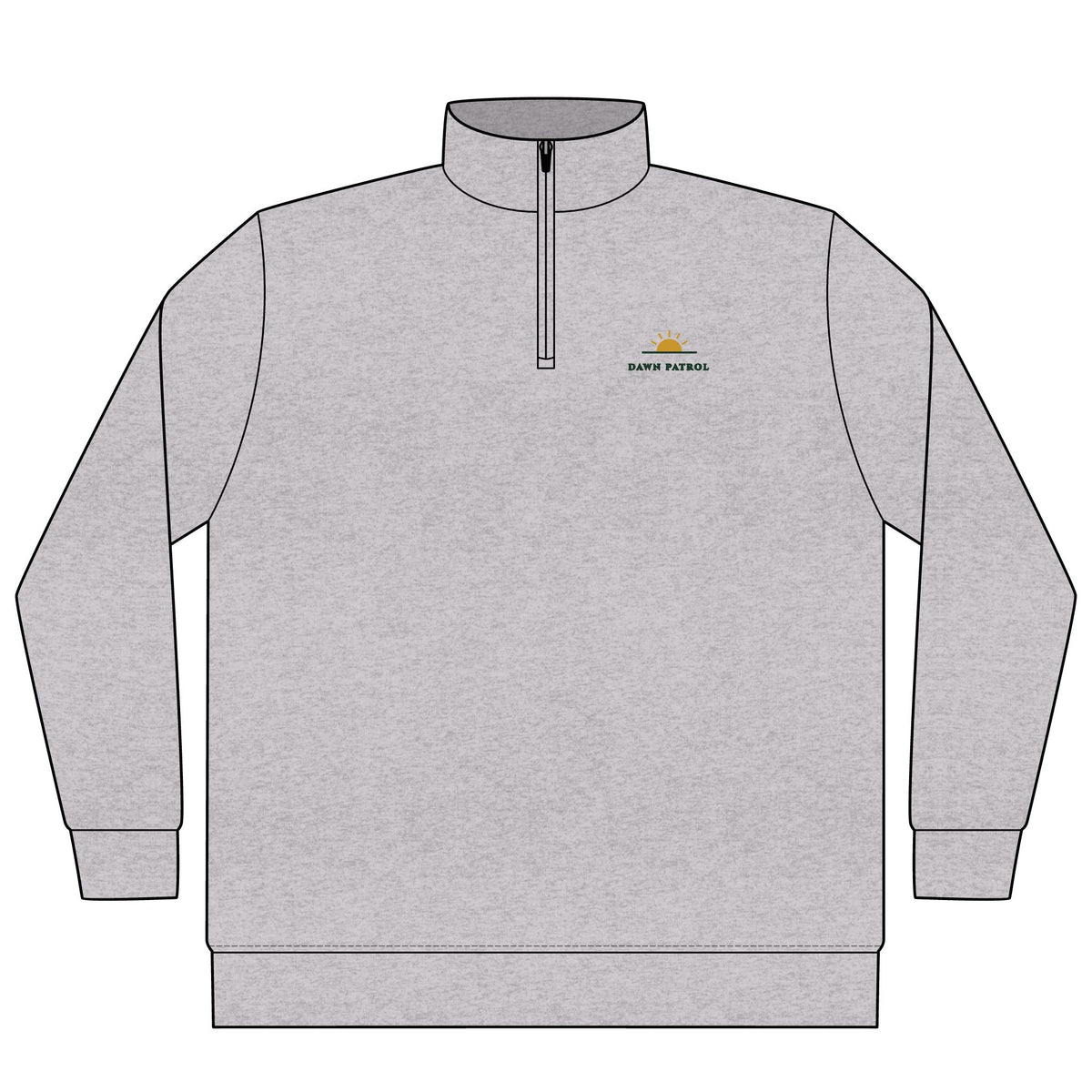 Dawn Patrol Quarter-Zip in Grey Heather, front view