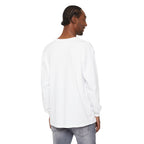 Ball Mark Long Sleeve Tee in White, on model, back view