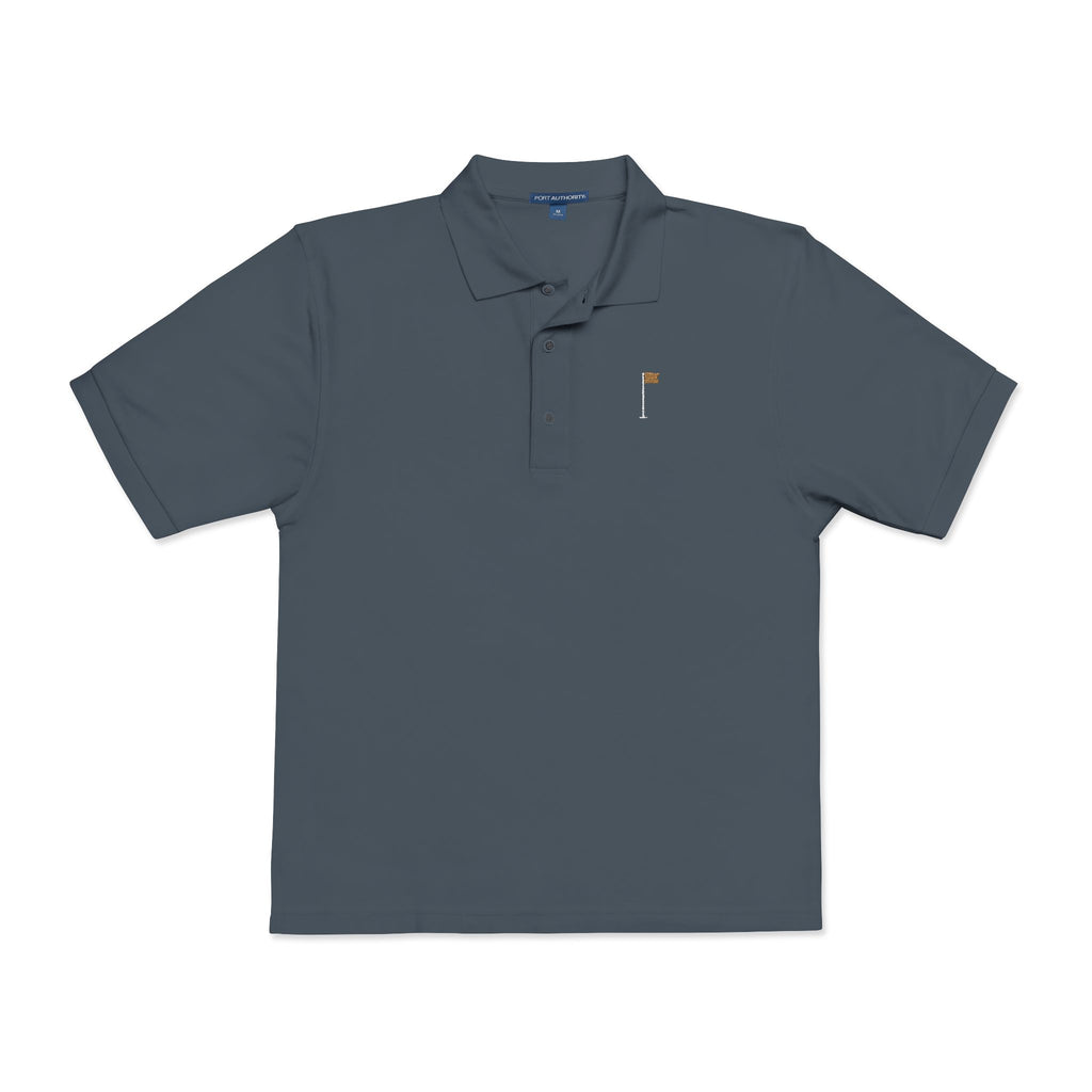 Flagstick Polo in Steel Grey, front view