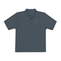 Flagstick Polo in Steel Grey, front view