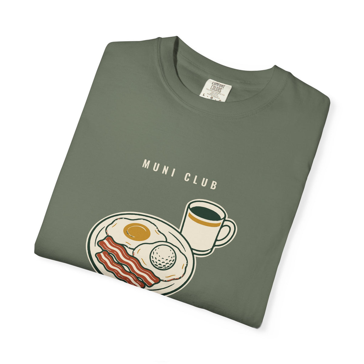 Breakfast Ball Tee in Moss, folded