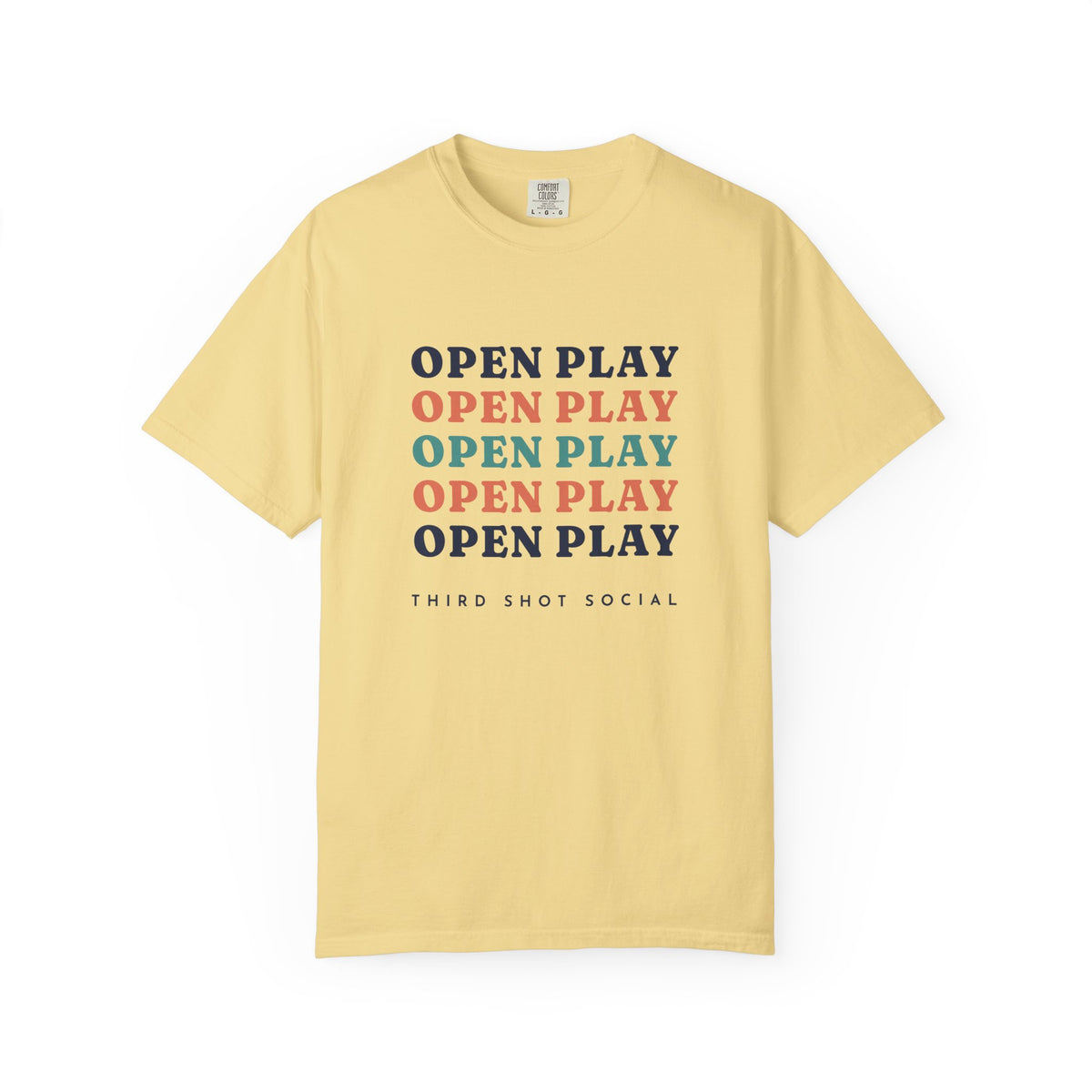 Open Play Repeat Tee in Butter, front view