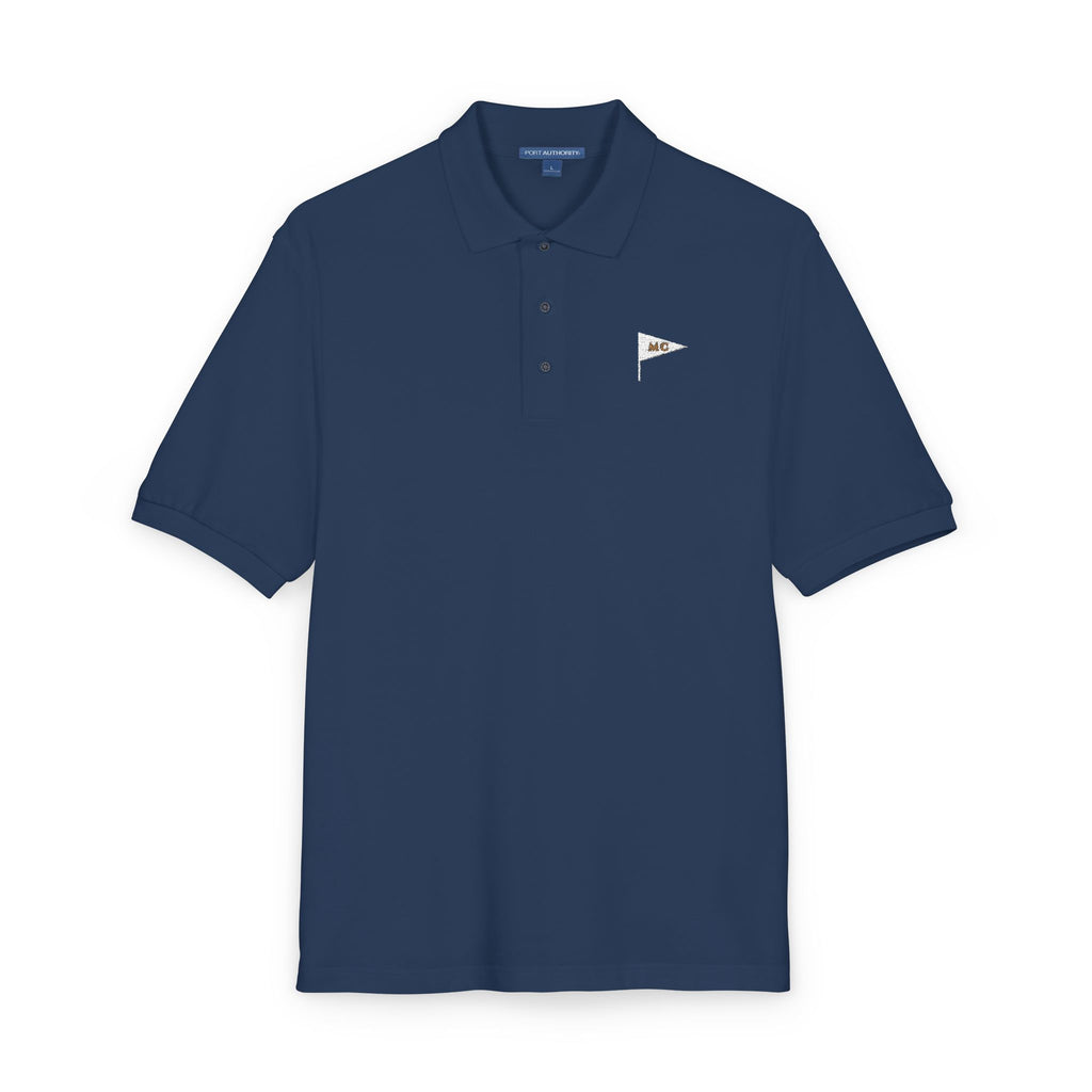 MC Pennant Polo in Navy, embroidery close-up
