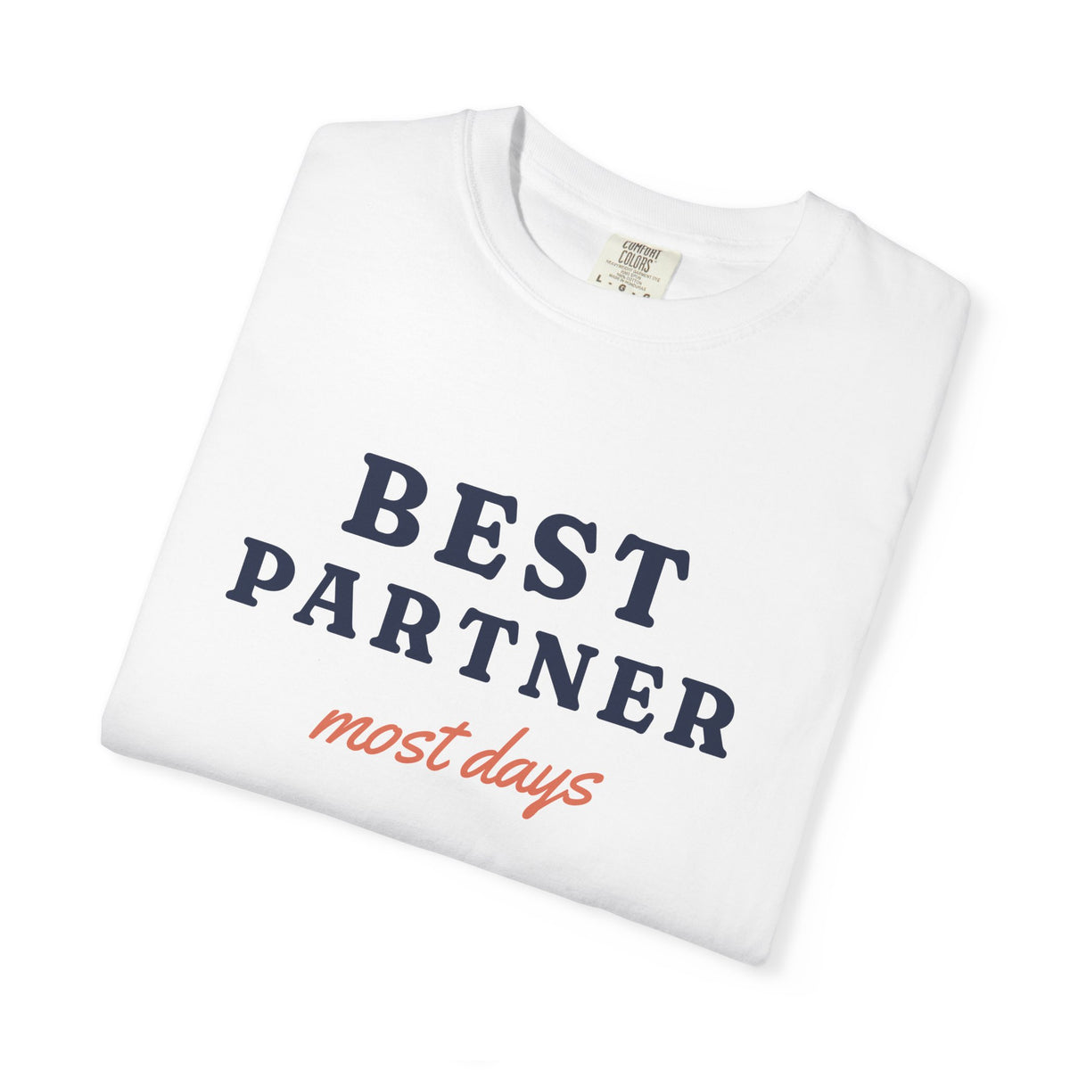 Best Partner Tee in White, folded