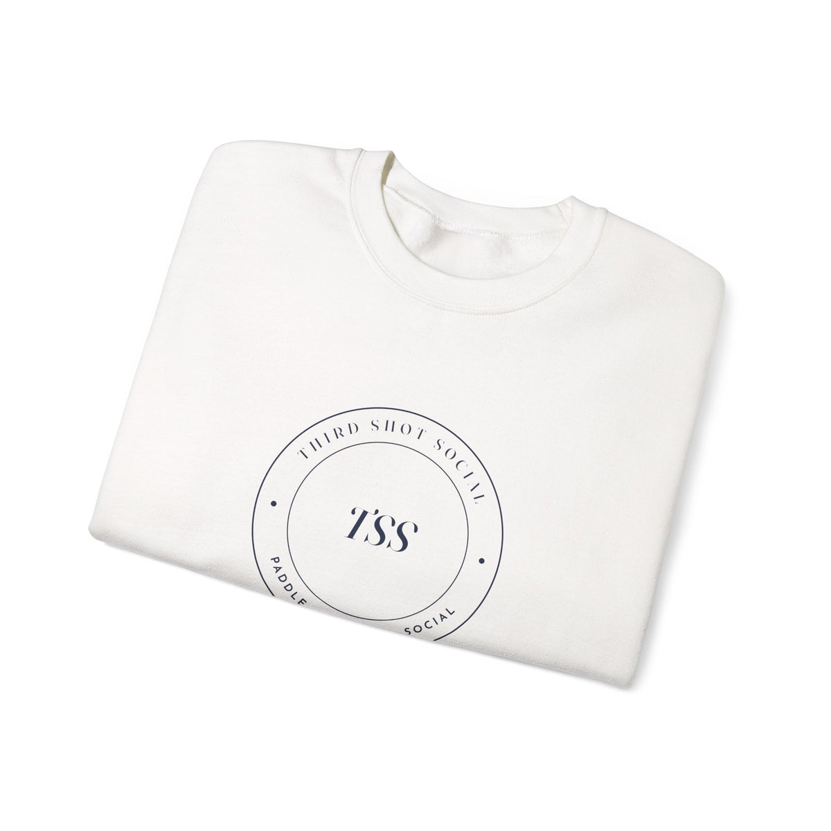 Club Seal Crewneck in White, folded
