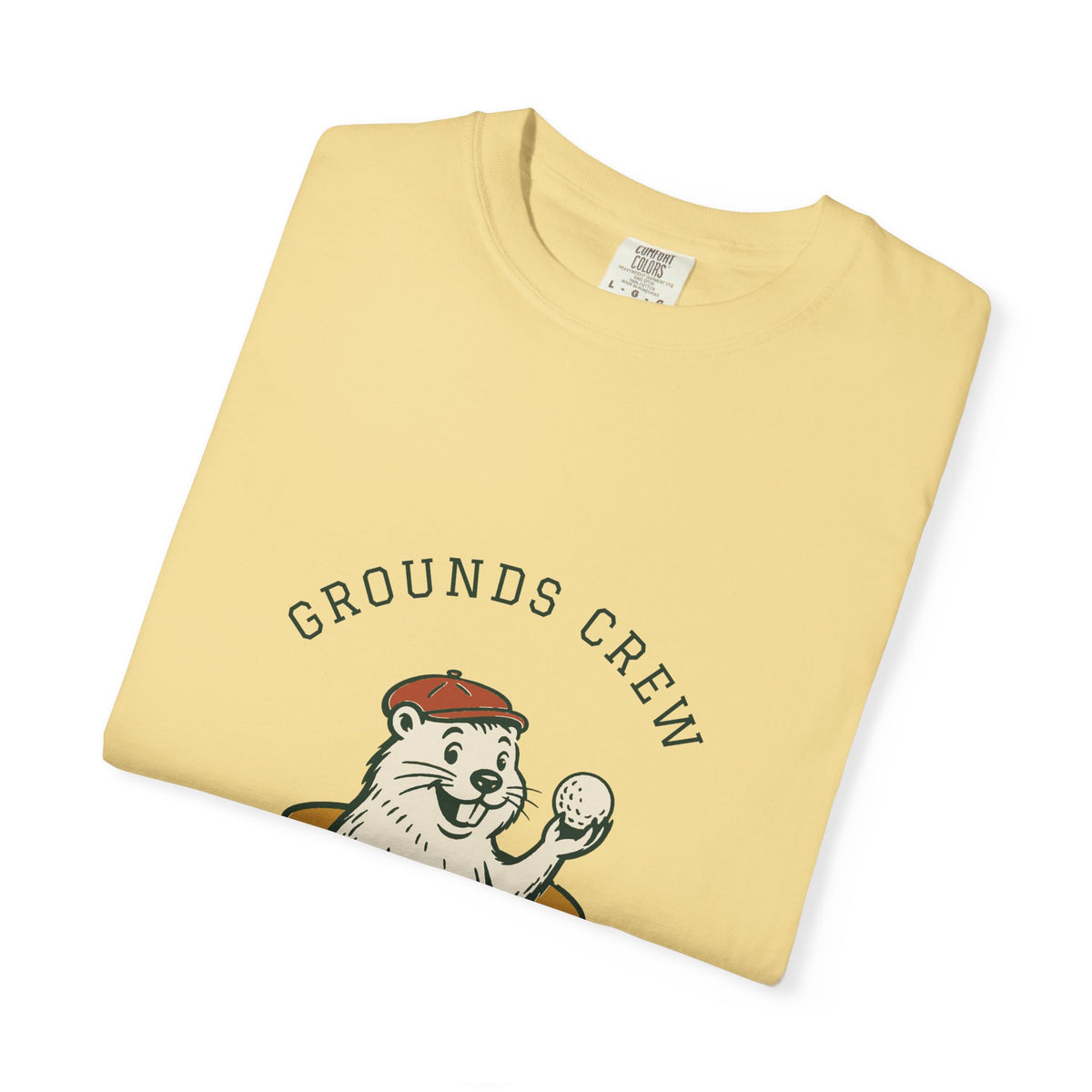 Grounds Crew Tee in Butter, folded