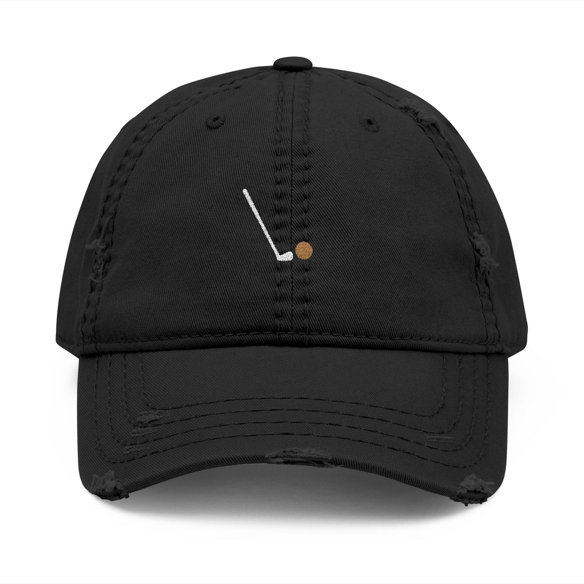 Seven Iron Dad Hat in Black, front view