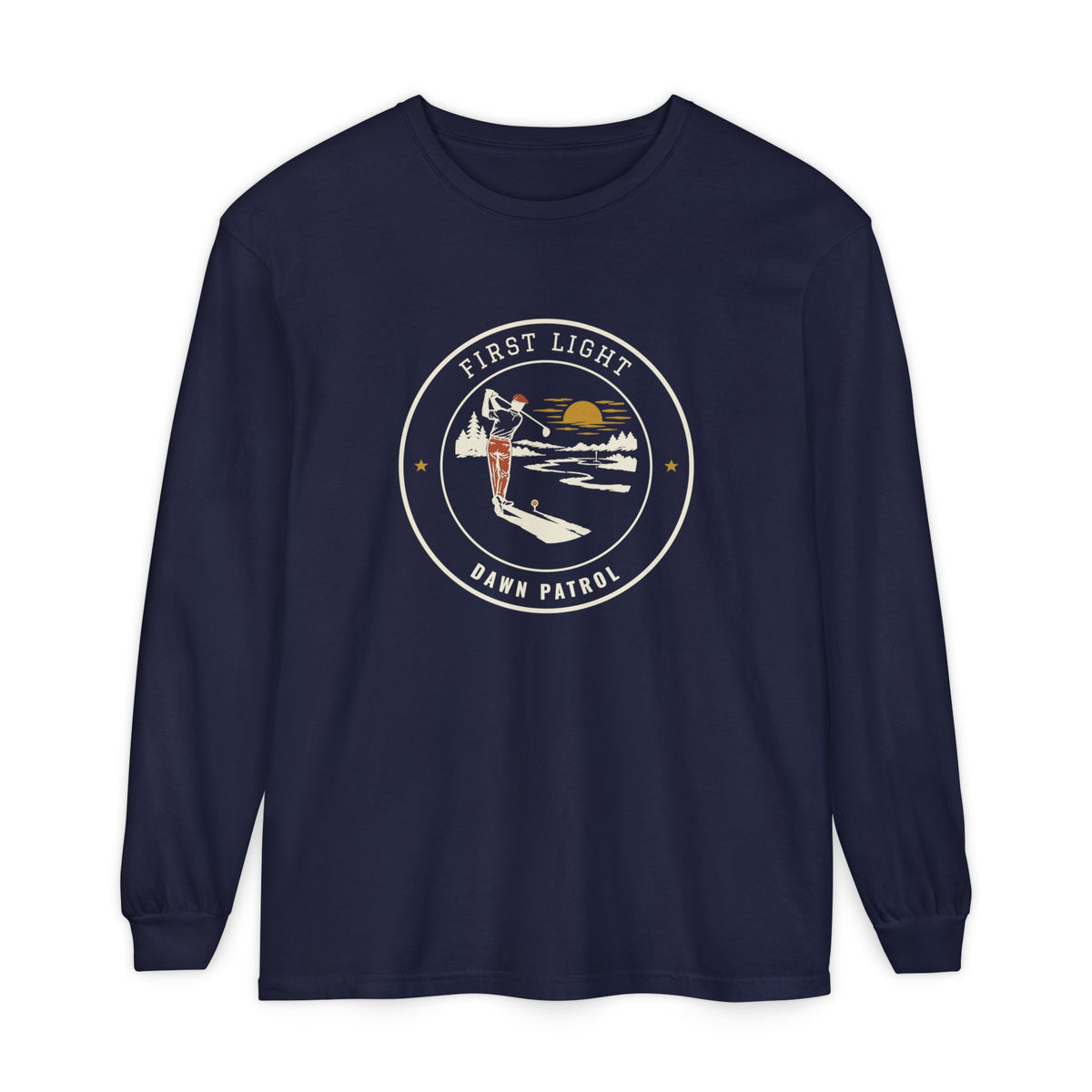 First Light Long Sleeve Tee in True Navy, front view