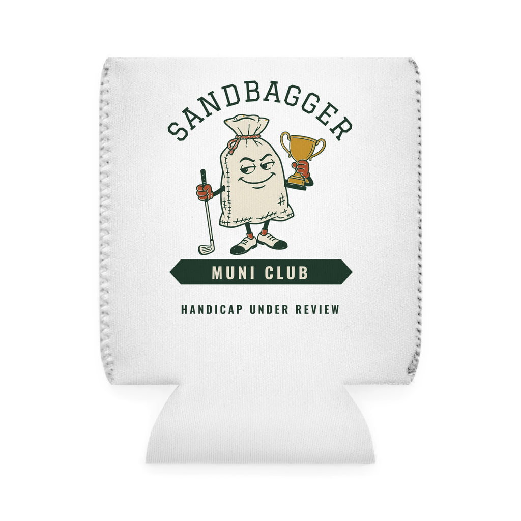 Sandbagger Can Cooler in White, front view
