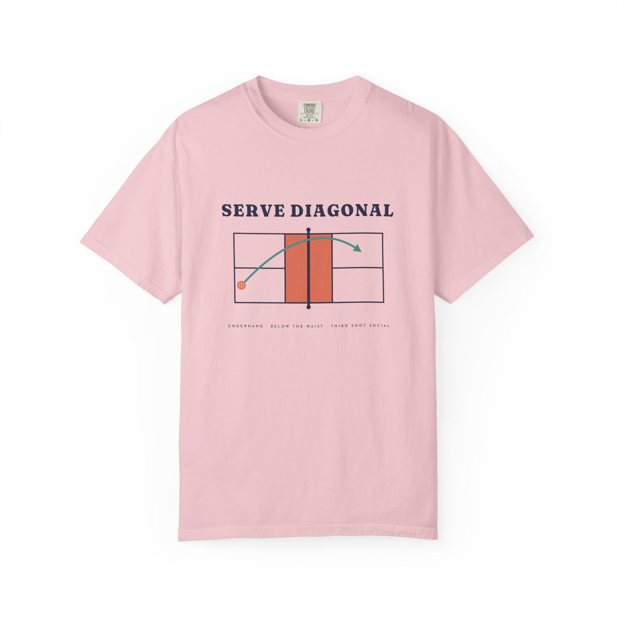 Serve Diagonal Tee in Blossom, front view