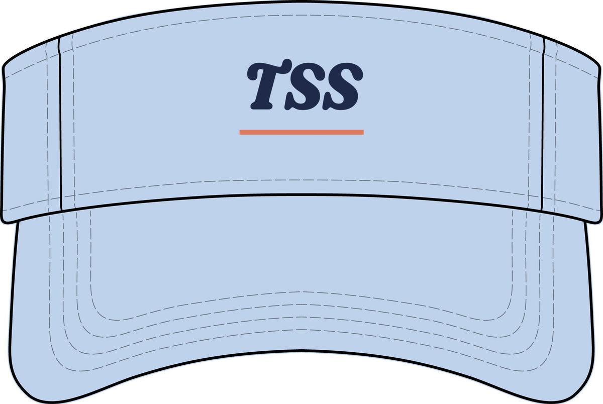 TSS Monogram Visor in Baby Blue, front view