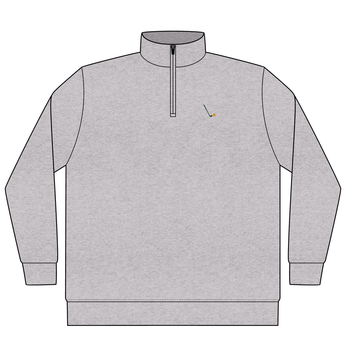 Seven Iron Quarter-Zip in Grey Heather, front view