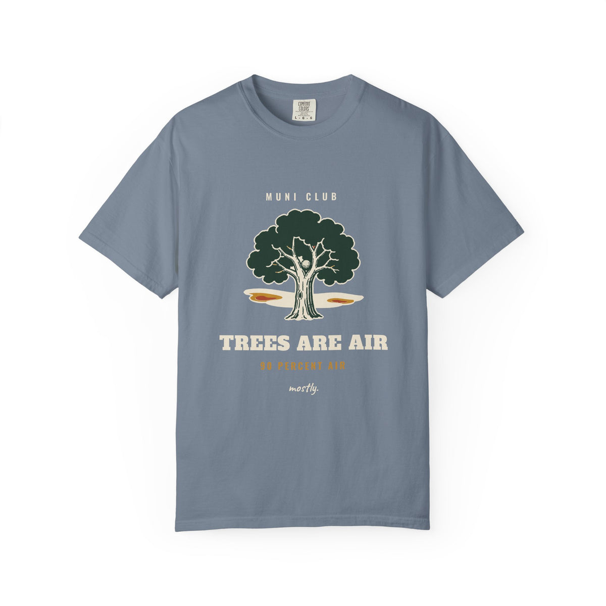 Trees Are Air Tee in Blue Jean, front view