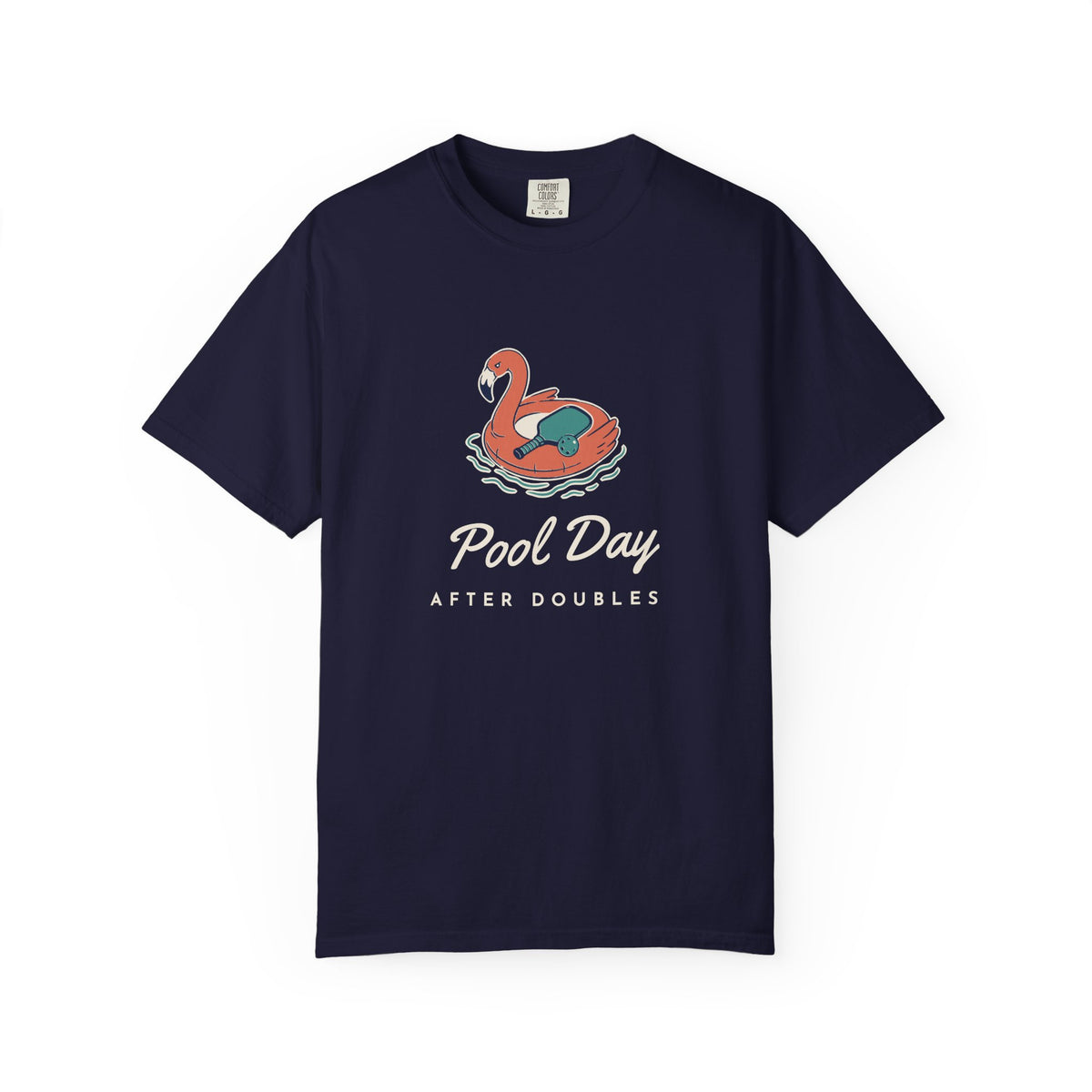 Pool Day Tee in True Navy, front view
