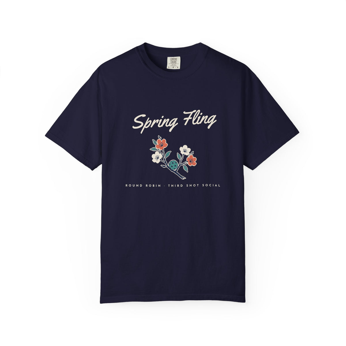 Spring Fling Tee in True Navy, front view