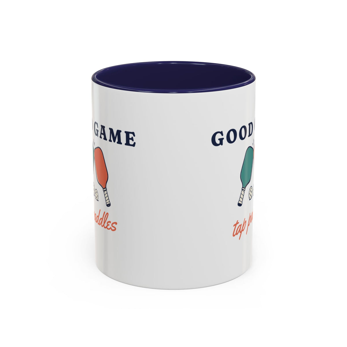 Tap Paddles Mug in Navy, corner view