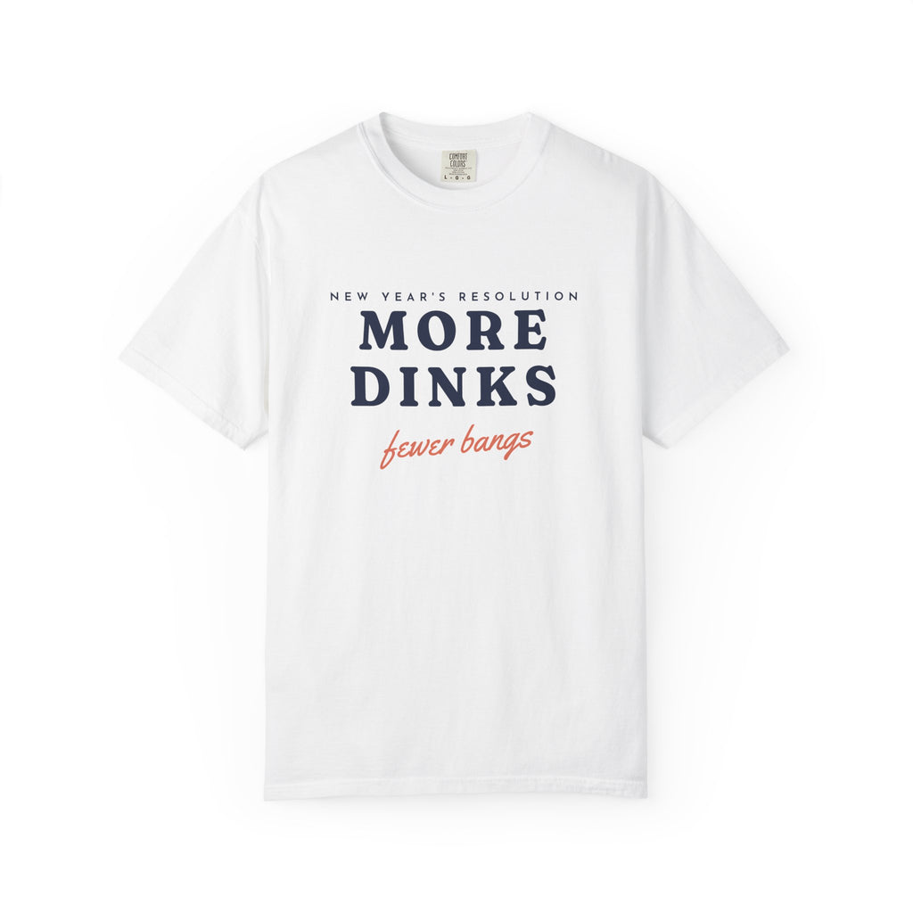More Dinks Tee in White, front view