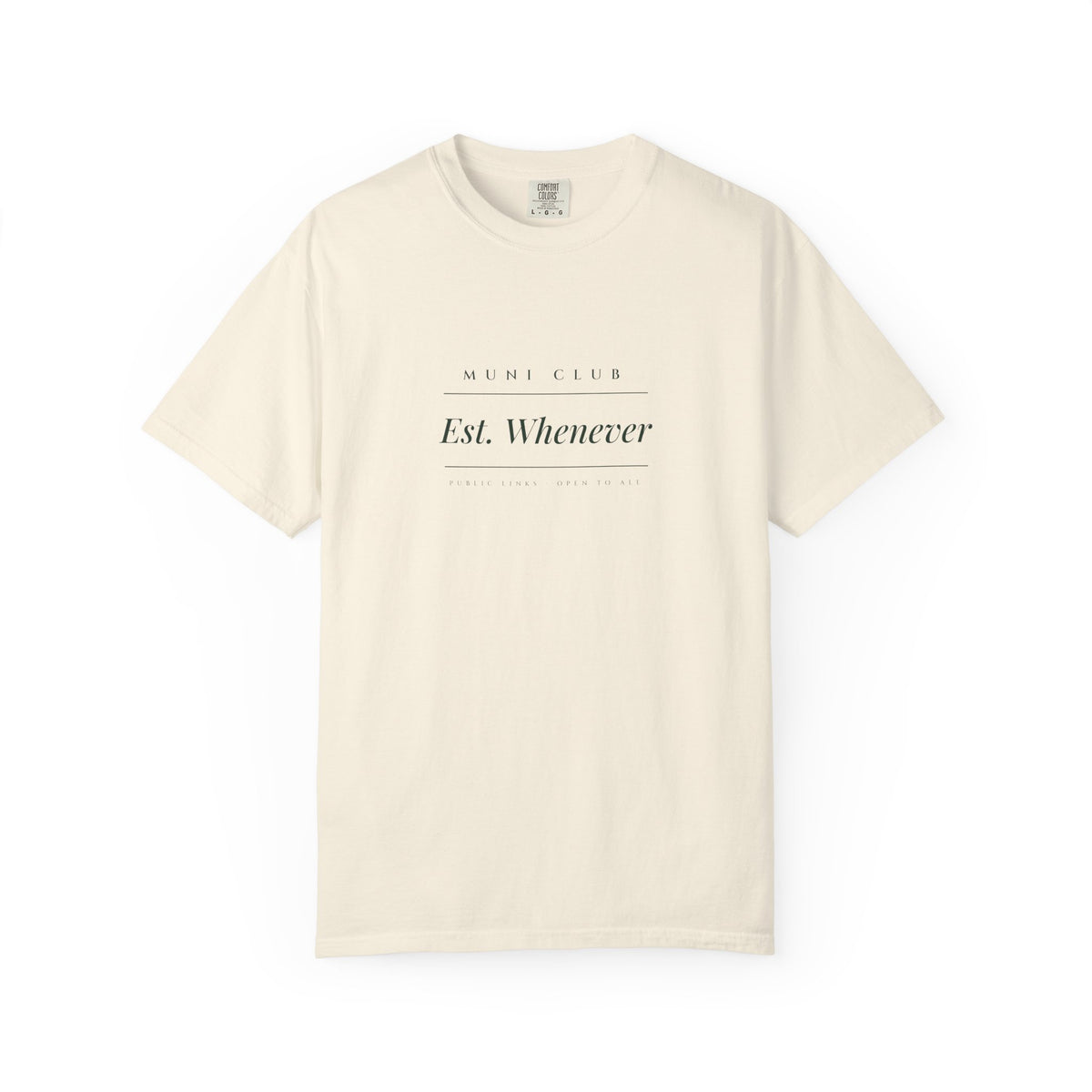 Est. Whenever Tee in Ivory, front view