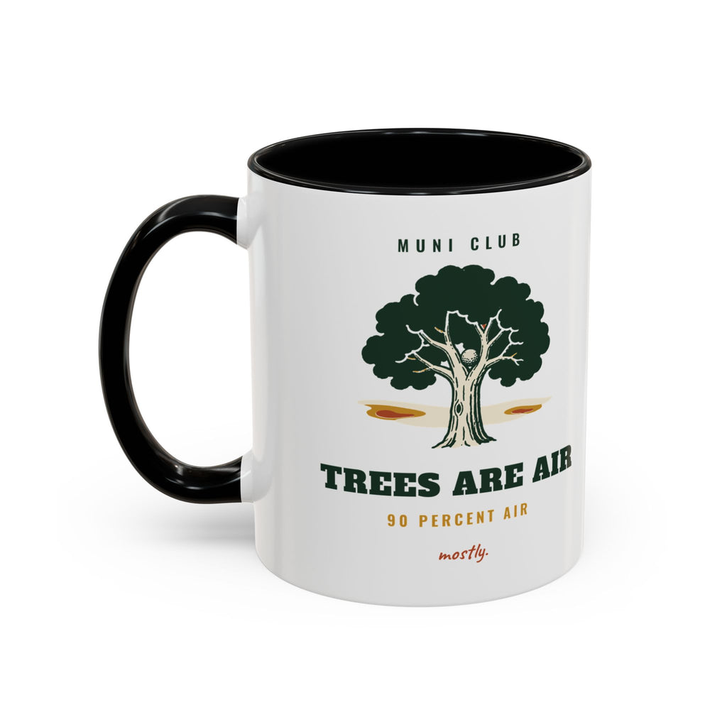 Trees Are Air Mug in Black, design, handle left