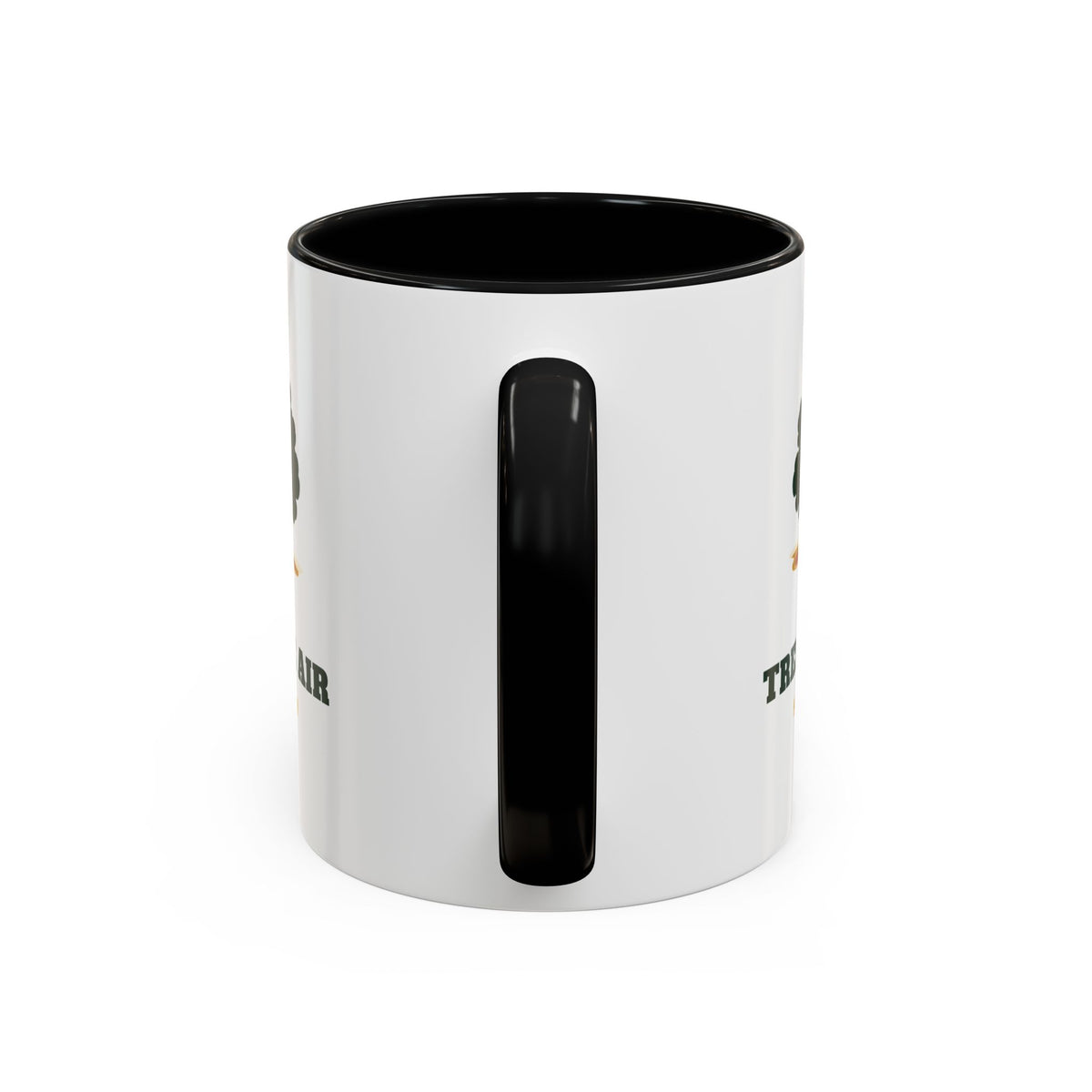 Trees Are Air Mug in Black, handle view