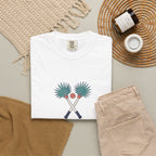Palms & Paddles Tee in White, flat lay