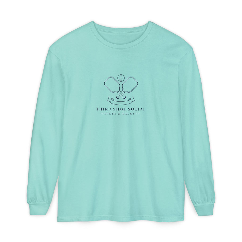 Paddle Crest Long Sleeve Tee in Chalky Mint, front view