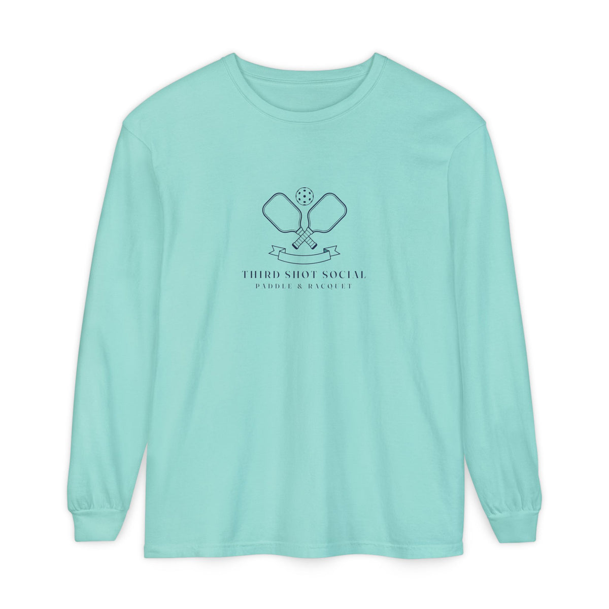 Paddle Crest Long Sleeve Tee in Chalky Mint, front view