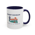 Desert Doubles Mug in Navy, design, handle right