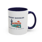 Desert Doubles Mug in Navy, design, handle right